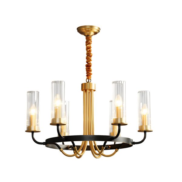 6/8-Light Candlelight Wagon Wheel Chandelier with Glass Shades - Image 9