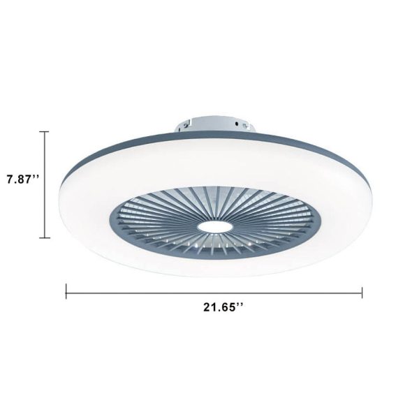Modern Acrylic Ceiling Fan 1-Light LED Semi-Flush Mount Lighting - Image 7