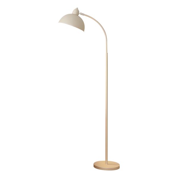 White Task Chrome Arc Floor Lamp with Dome Shade - Image 8