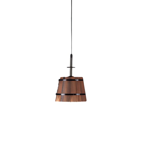 1/3-Light Rustic Wood Bucket Shade Pendant Lighting for Cafe Bar - Image 5