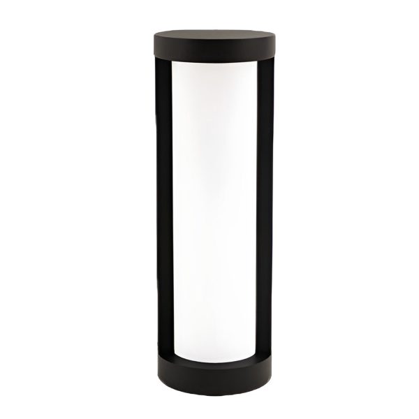 Black Cylindrical LED Pathway Lights Solar and Wired Outdoor Lighting Solutions - Image 7