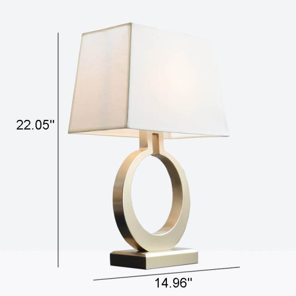 Modern Luxury Fabric Golden Ring Base 1-Light Table Lamp - Image 4