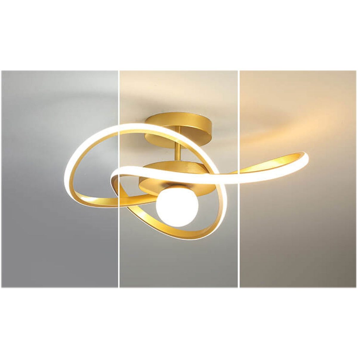 Nordic Modern Simple Streamer Surround Design LED Semi-Flush Mount Light - Image 10