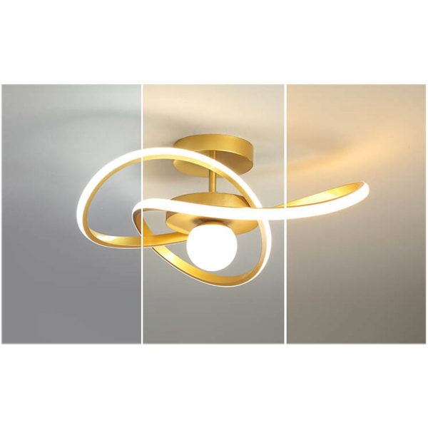 Nordic Modern Simple Streamer Surround Design LED Semi-Flush Mount Light - Image 10
