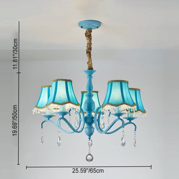 Modern Creative Cone Iron Crystal Fabric 5/6/8 Light Chandelier - Image 5