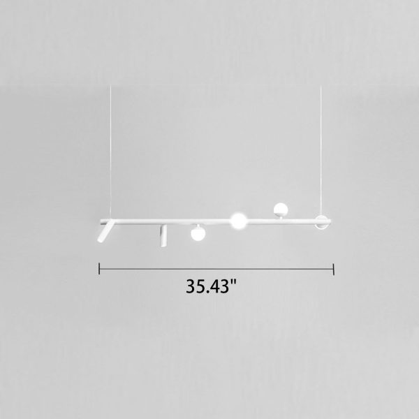 Minimalist  Island Light Linear 6/7 Light Acrylic Iron LED Chandelier - Image 11