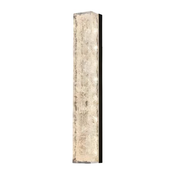 Modern Brass 1-Light LED Wall Sconces Rectangle Wall Light in Ice Resin - Image 8