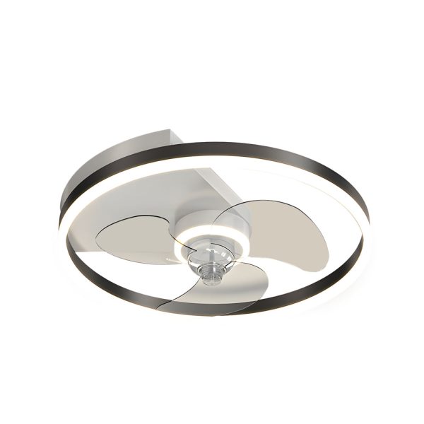 Simple Round Silent LED Three Step Dimming Modern Flush Mount Ceiling Fans - Image 6