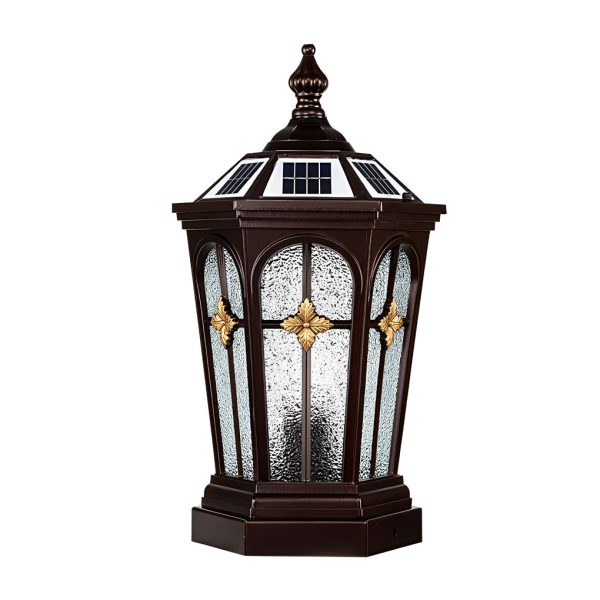 Waterproof LED Three Step Dimming European Style Solar Fence Post Lights - Image 7