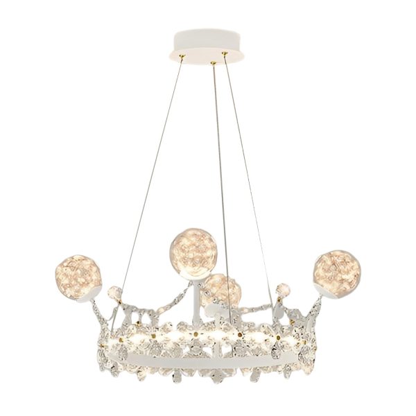 Flower Decor Crowns Crystal Glass Three Step Dimming Nordic Chandelier - Image 6