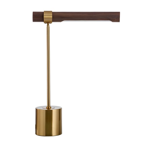 Minimalist Linear Wood LED Desk Lamp with USB Port and Dimmable Light Bar - Image 7