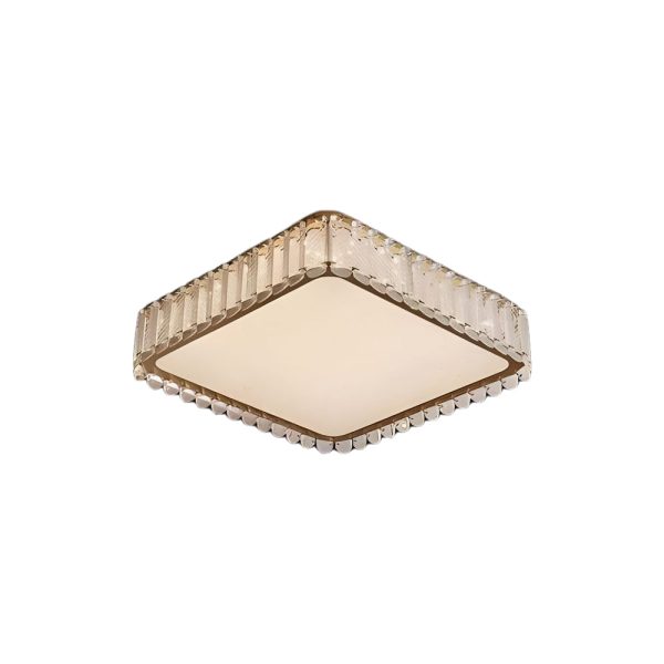 Crystal and Frosted Shade Luxury Round/Square Flush Mount Ceiling Light - Image 6