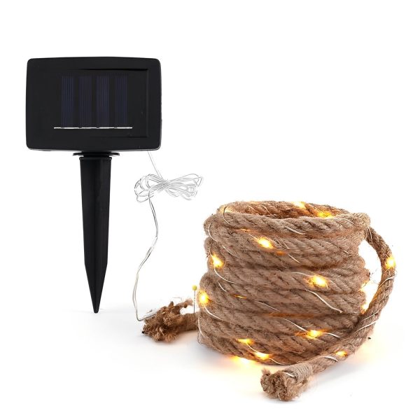 100/200 Lights Hemp Rope Decor Battery-Operated Solar LED String Lights - Image 4