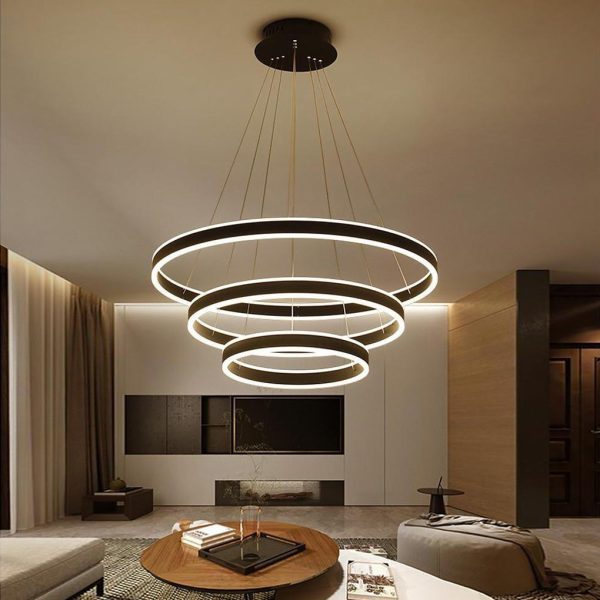 3 Circles Interweaved LED Modern Chandeliers Pendant Light Hanging Lamp - Image 5