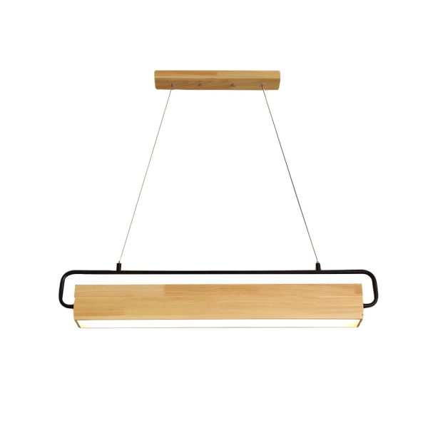 Wooden LED Dining Pendant Light - Rectangle - Image 8
