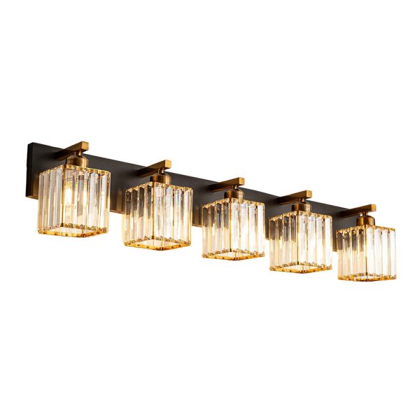 4/5 Square Crystal Luxury Electroplated Metal American Style Wall Lamp - Image 5
