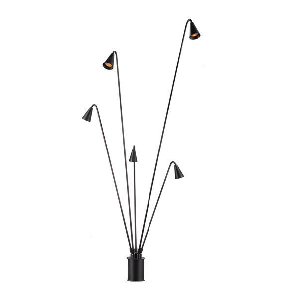 Classic Industrial Black Multi-Head LED Floor Lamp - Image 7