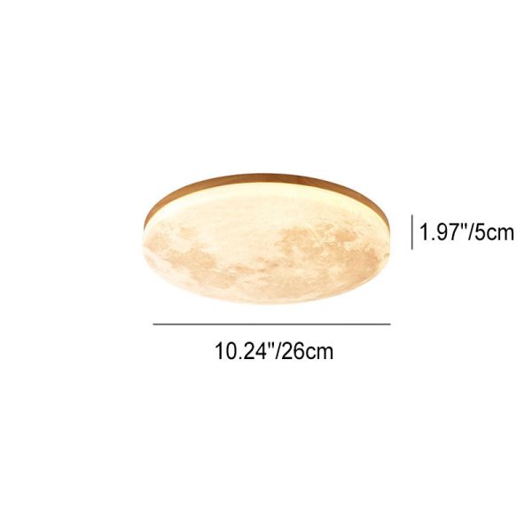Nordic Minimalist Moon Round Acrylic LED Flush Mount Ceiling Light - Image 12