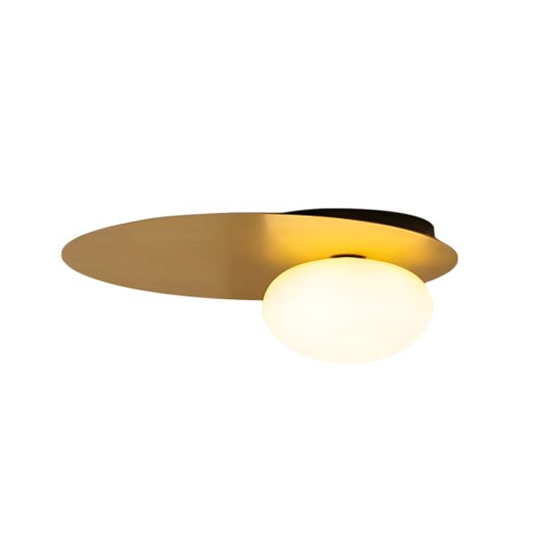 1-Light LED Oval Metal White Glass Flush Mount Ceiling Light - Image 7