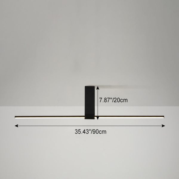 Modern Minimalist Aluminum Acrylic Strip Rectangle LED Semi-Flush Mount Ceiling Light For Hallway - Image 3