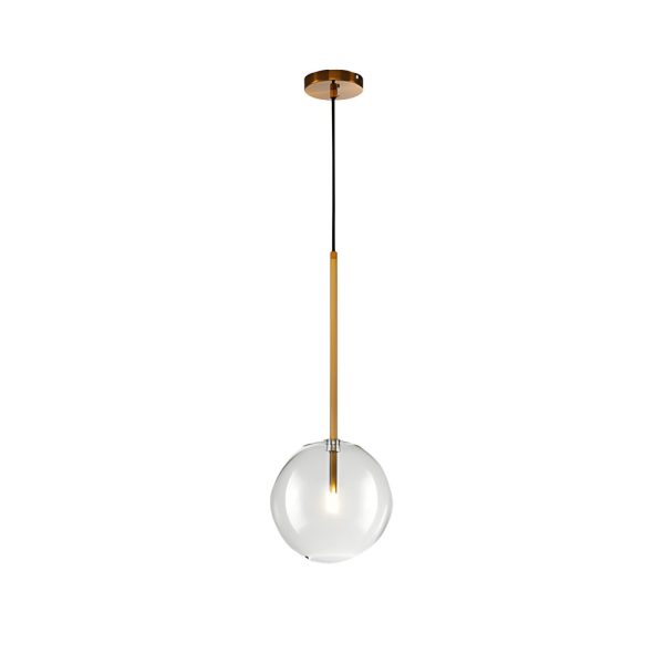 1-Light Clear Glass Globe Pendant Light Modern Hanging Lighting Fixture - Image 7