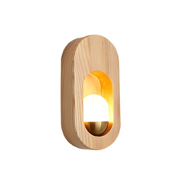 1-Light Wood Oval Wall Sconce - Wood/Walnut - Image 7