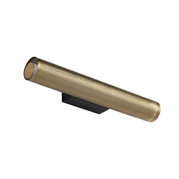 Gold Perforated Cylindrical Bathroom Vanity Light with Mesh Design - Image 7