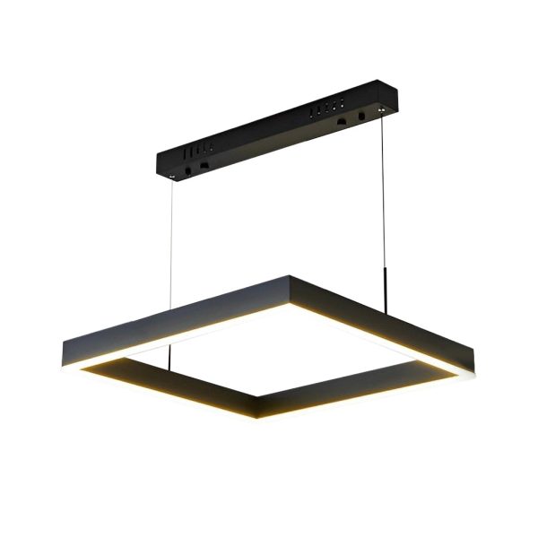 3 Layers Square Stepless Dimming LED Black Modern Chandelier with Remote Control - Image 9
