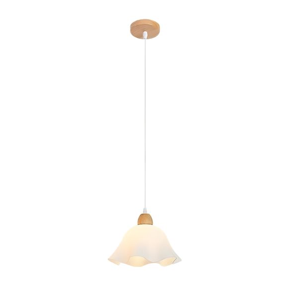 Acrylic Flower Creative Elegant Wood White Nordic Pendant Lights Chandelier - Image 5