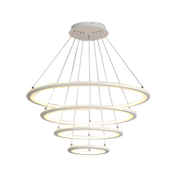 4 Rings Chandelier Light LED Mid-century Chandeliers with Remote - Image 10