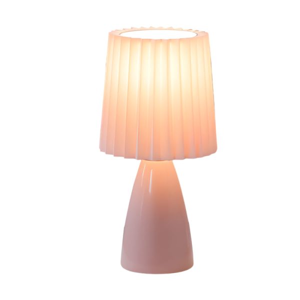 12 inch Pleated-Shade Glass Dimmable Table Lamp - Image 7