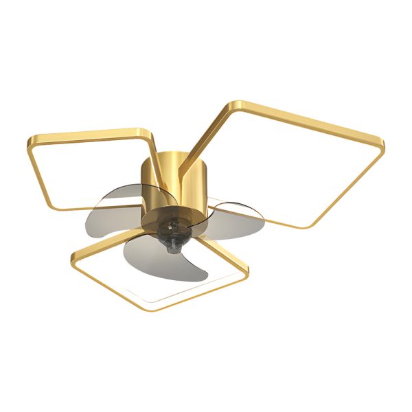 Square Round Rings Three Step Dimming LED Silent Modern Ceiling Fans Lamp - Image 6