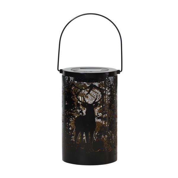 Iron Hollow Deer Silhouette Waterproof LED Modern Hanging Solar Lanterns - Image 7