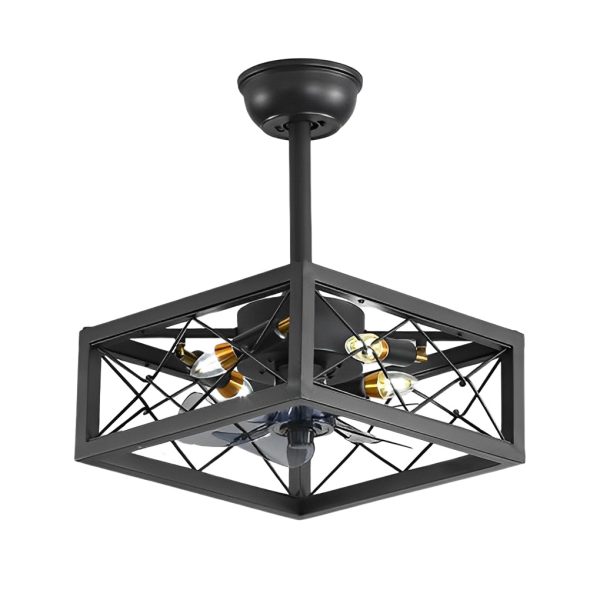 Retro Three Step Dimming LED Mute Bladeless Ceiling Fans with Remote - Image 22