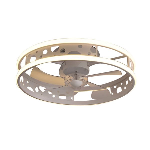 Round Three Step Dimming LED Nordic Bladeless Ceiling Fans with Remote - Image 6