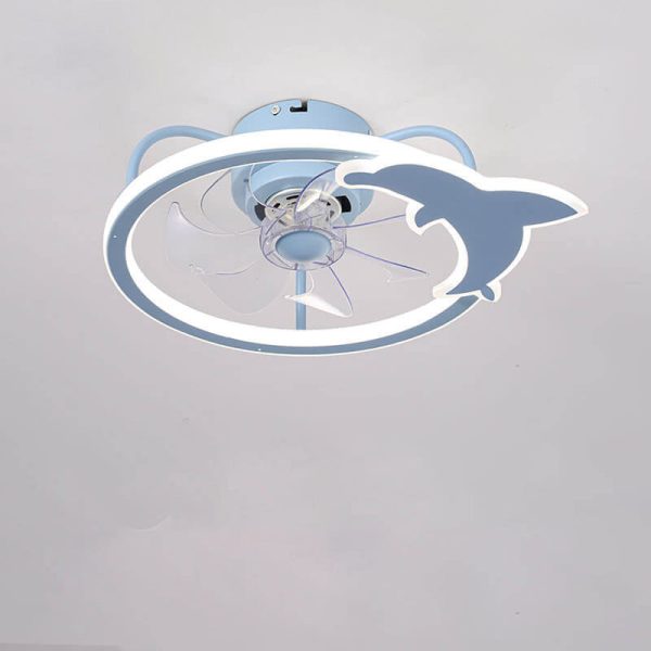 Childlike Star/Dolphin Design Quiet LED Flush Mount Fan Light - Image 7