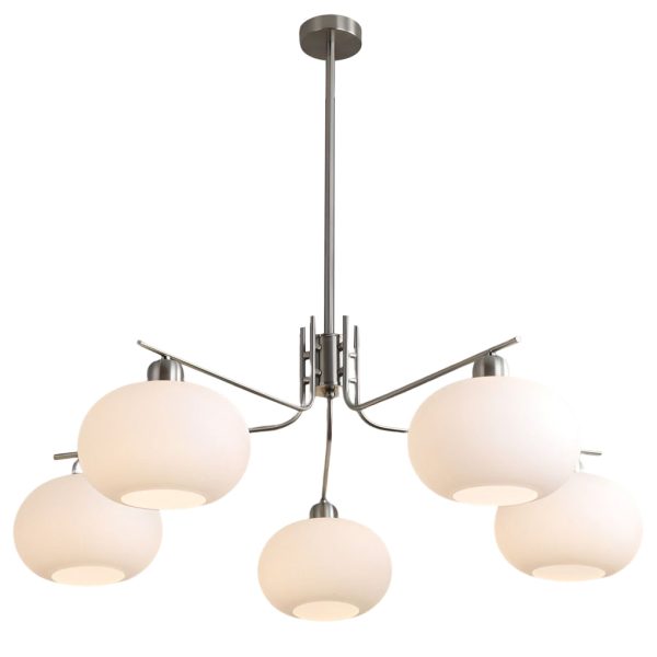 5 Lights Glass Three Step Dimming Light LED Nordic Chandelier Hanging Lamp - Image 10