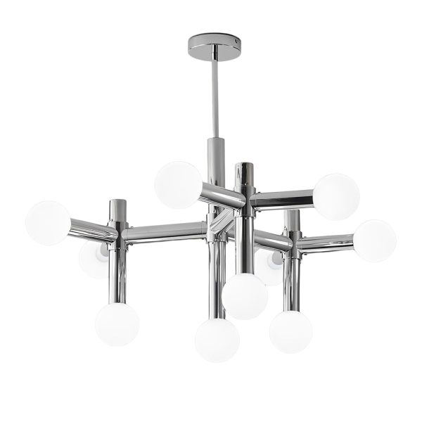 10 Lights Glass Ball Creative Sputnik Chrome Color Modern Chandelier - Image 7