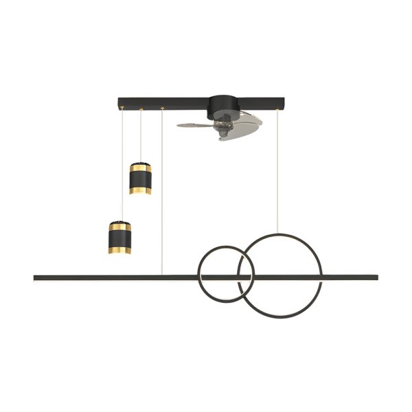 3 Step Dimming Creative Projection Modern Dining Room Chandelier with Fans - Image 5