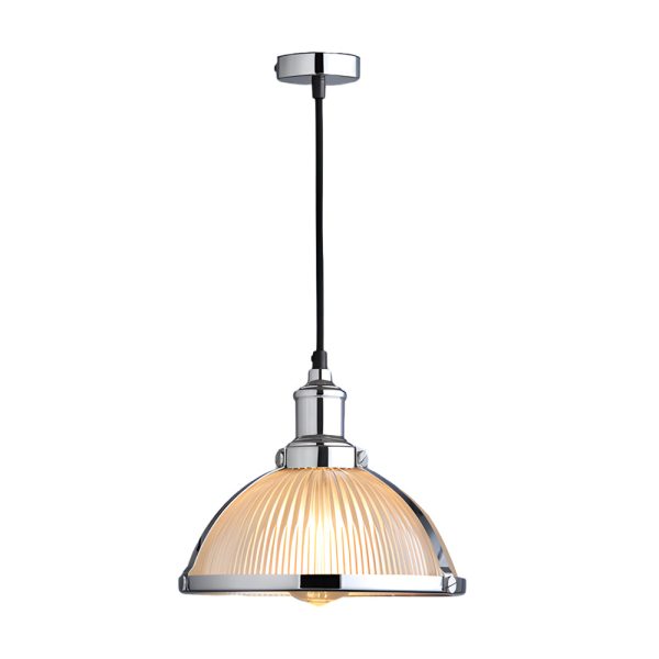 1-Light Striped Glass Shade Tungsten Wire 40W Pendant Lights - Image 9