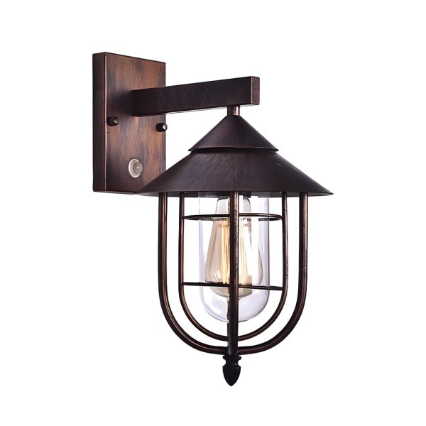 Waterproof Retro Iron Glass Motion Sensor Black Modern Outdoor Wall Lights - Image 9