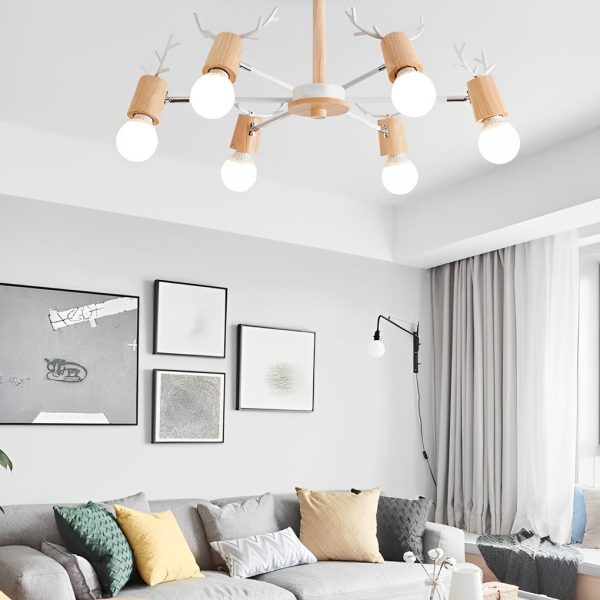 6-light Antlers-shaped LED Nordic Chandeliers Ceiling Lights Hanging Lamp - Image 2