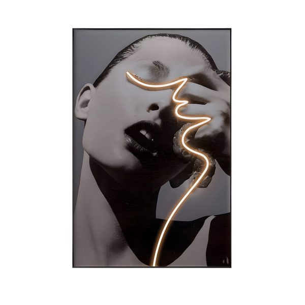 LED Crystal Porcelain Lady Profile Wall Painting - Image 5
