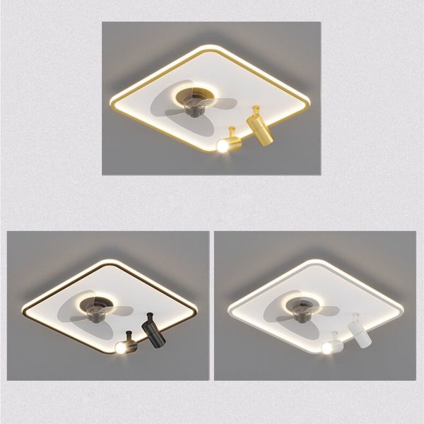 Minimalist Ultra-thin Square Spotlight  LED Flush Mount Ceiling Fan Light - Image 12