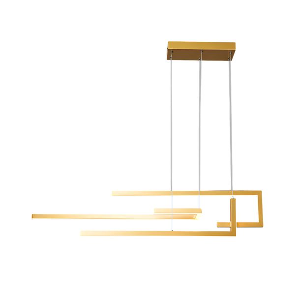 Strips Geometric LED Dimmable with Remote Control Nordic Dining Chandelier - Image 9