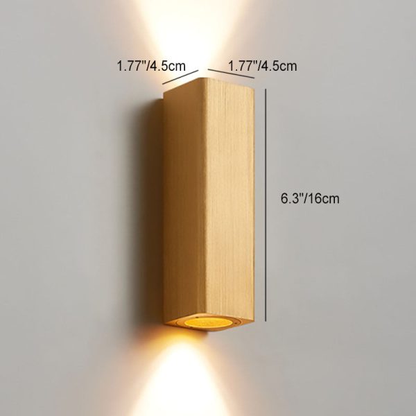 Nordic Minimalist Brushed Aluminum Rectangular Column LED Wall Sconce Lamp - Image 7