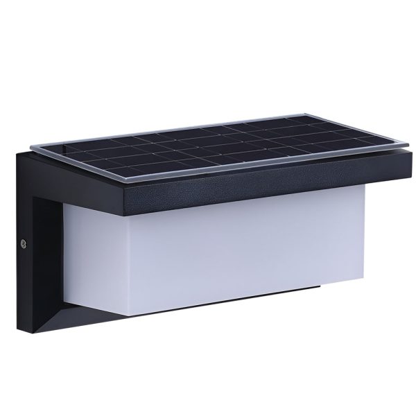 Rectangle Waterproof Light Control Induction Black Modern Solar Sconces - Image 9
