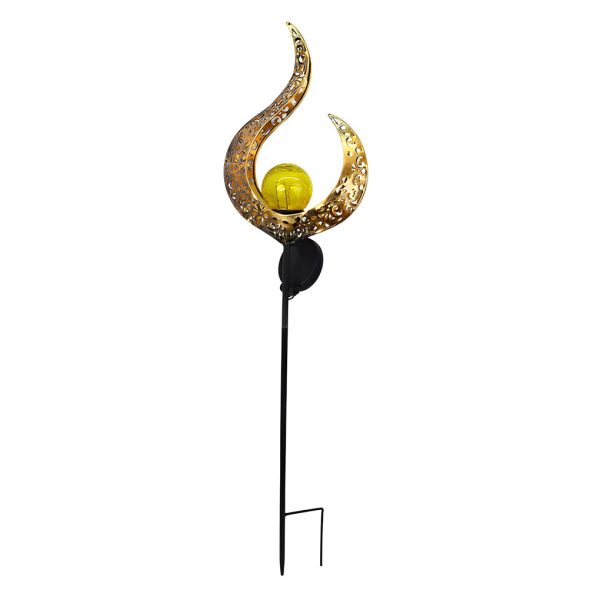 Mystical Moon & Sun Flame Iron Hollow Projector Solar Garden Light - Image 15
