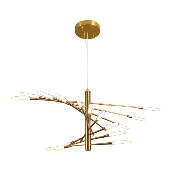 Modern Chandelier Rotating Fireworks, Black/Gold - Image 9