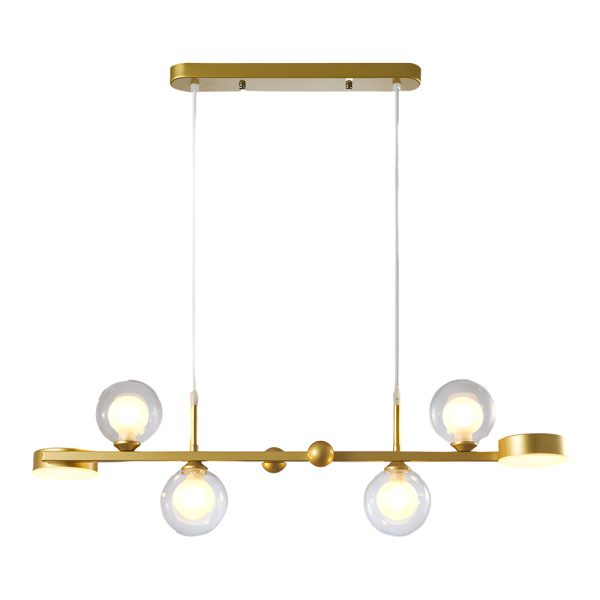 6/8-Light 3step Dimming Glass Ball LED Long Dining Room Chandelier - Image 12